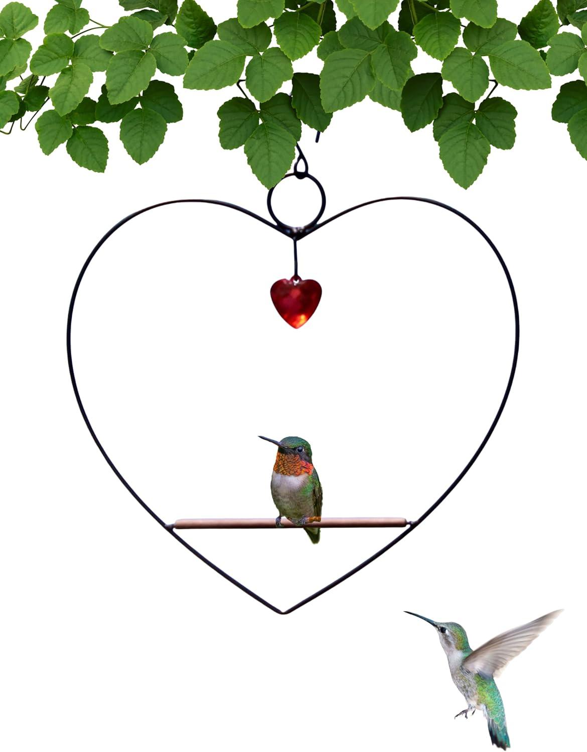 Songbird Essentials Hummingbird Swing for Hummingbird Feeder Copper Heart Metal