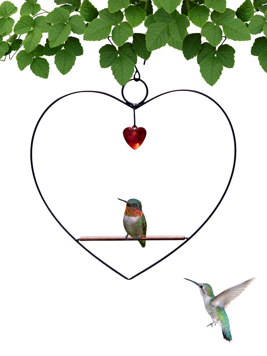 Songbird Essentials Hummingbird Swing for Hummingbird Feeder Copper Heart Metal