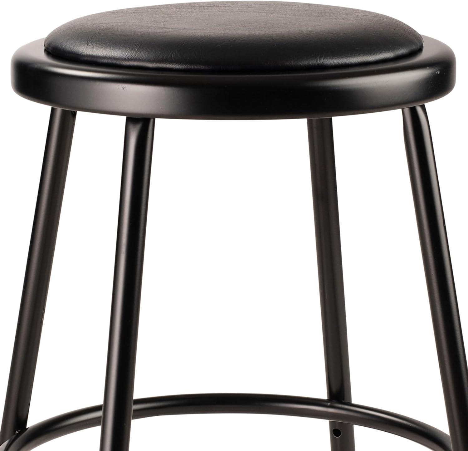 Black 18" Heavy Duty Vinyl Padded Steel Stool