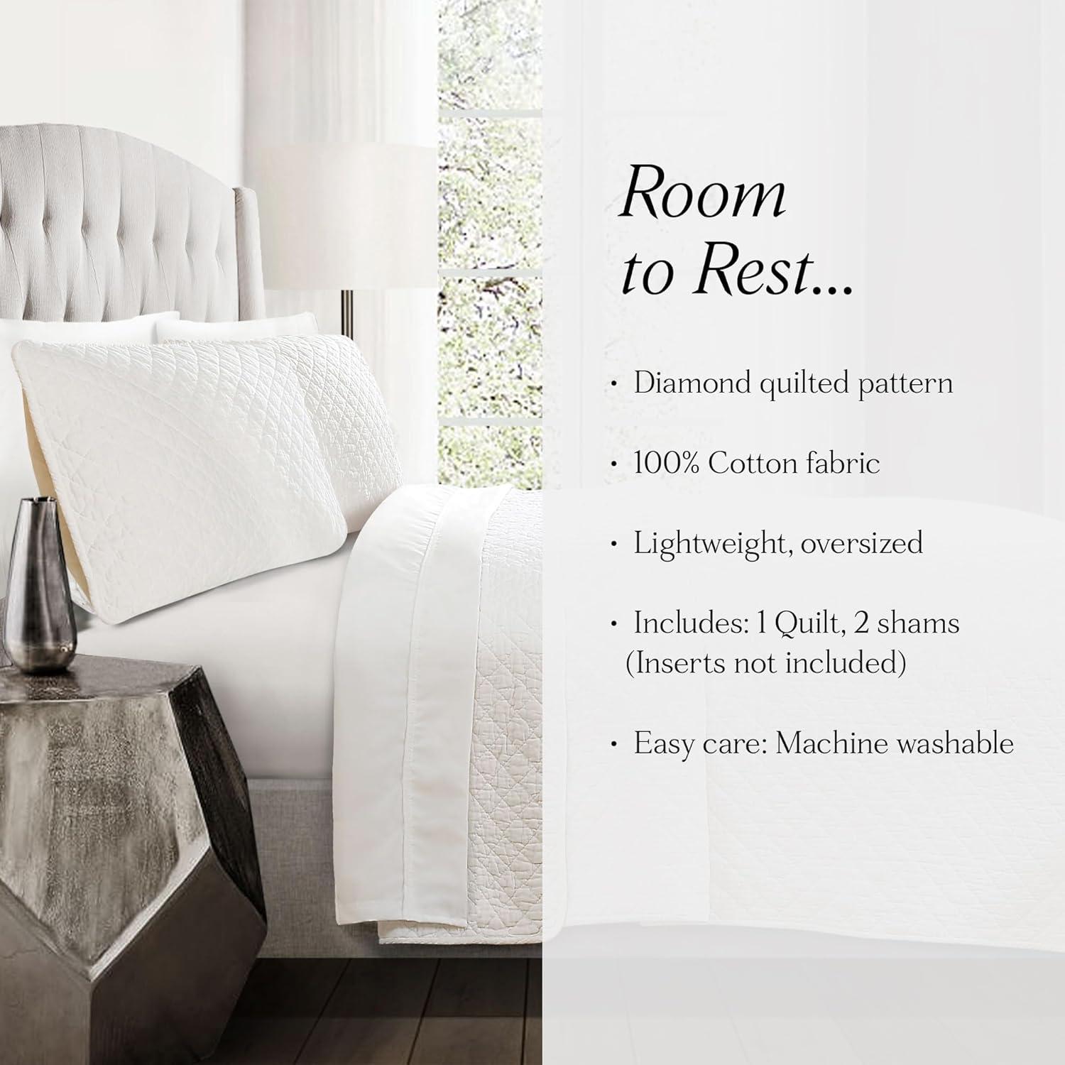 Lush Decor Ava Diamond Standard Cotton Modern & Contemporary Quilt Set