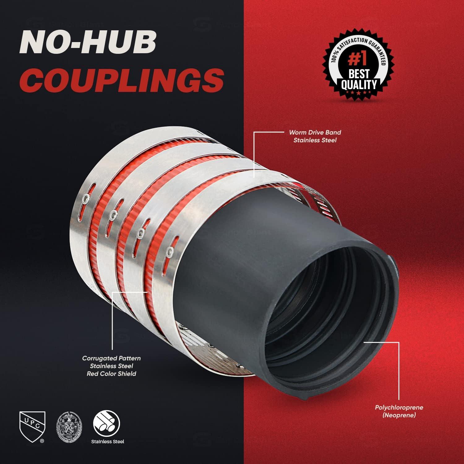 Supply Giant 1510CS 10" Heavy Duty, No-Hub Coupling with Colored Shield