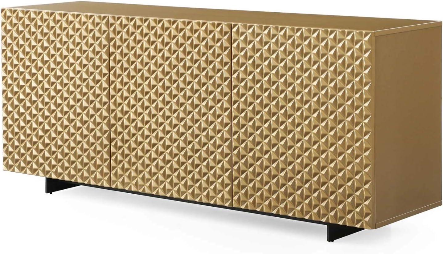Whiteline Modern Living Harper Buffet , high gloss gold, Design on doors