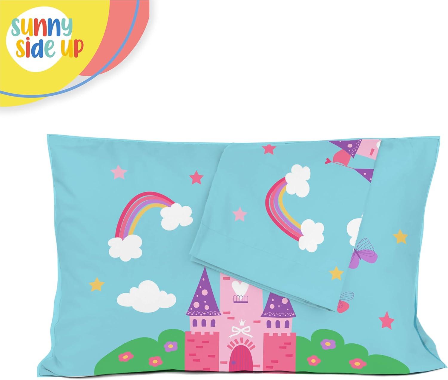 Whimsical Princess Castle Reversible Microfiber Pillowcases - Set of 2