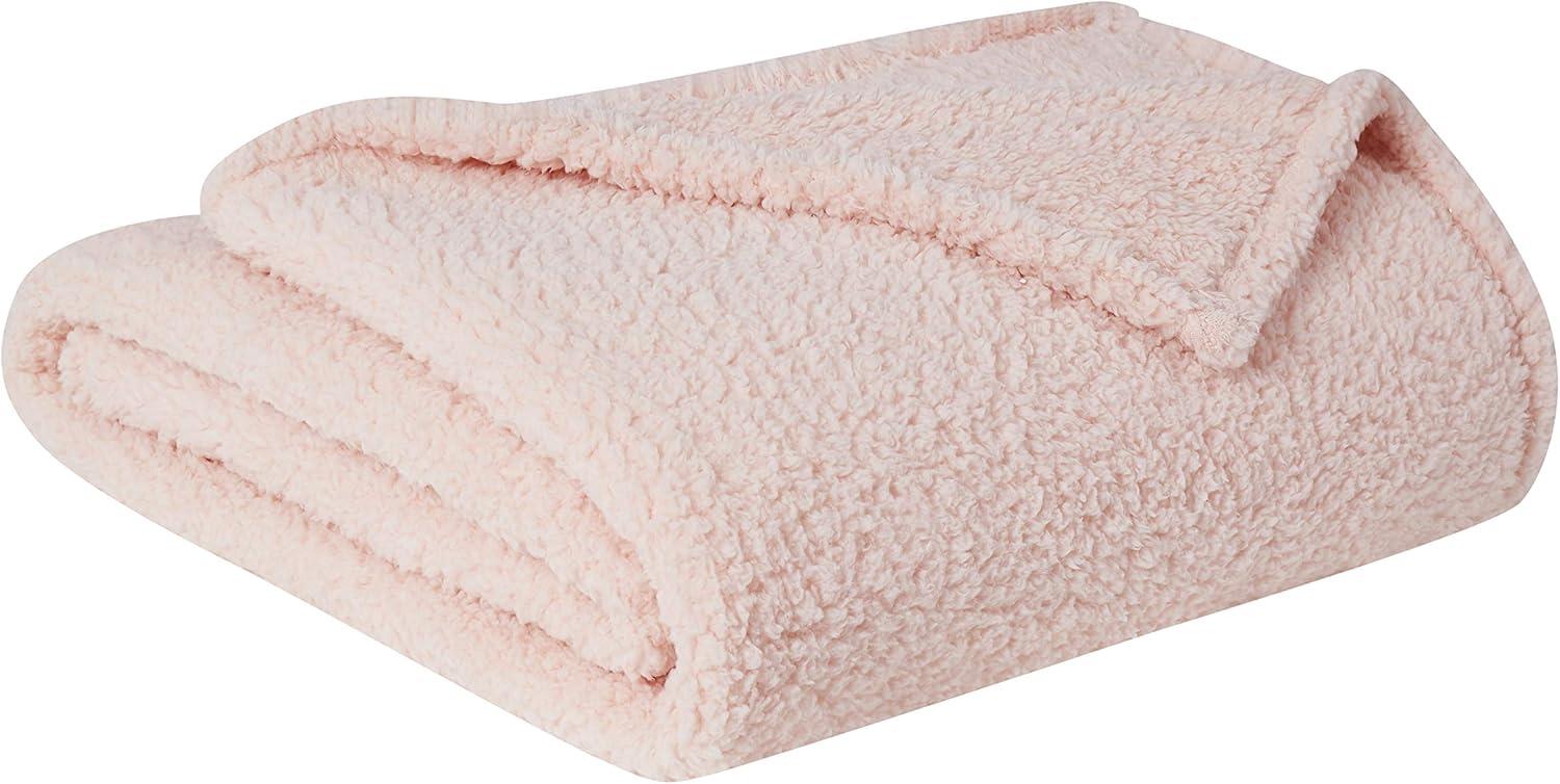 Twin Blush Fleece Sherpa Faux Fur Kids Blanket