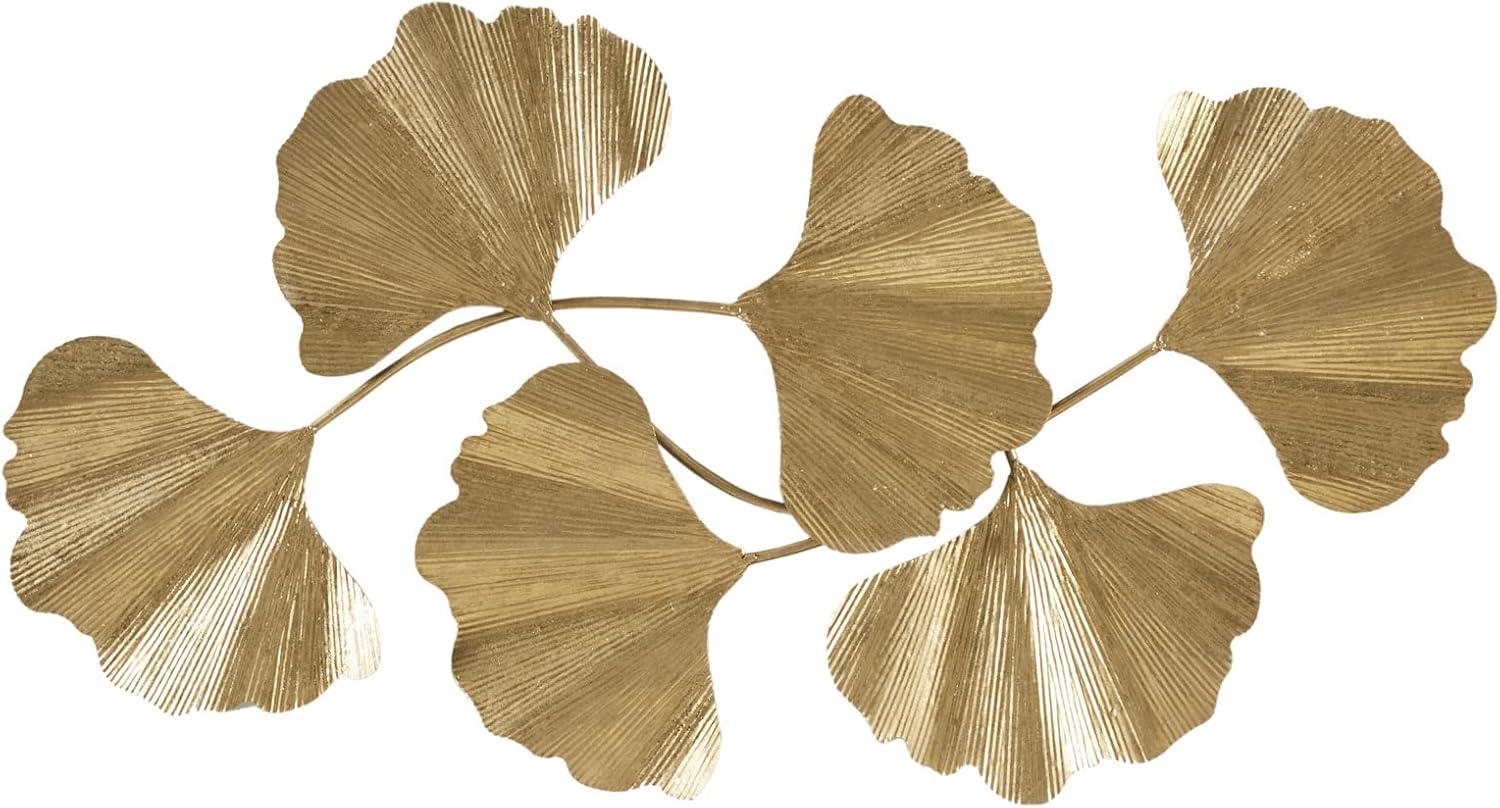 Martha Stewart Faye Gold Foil Metal Ginkgo Leaf Wall Décor