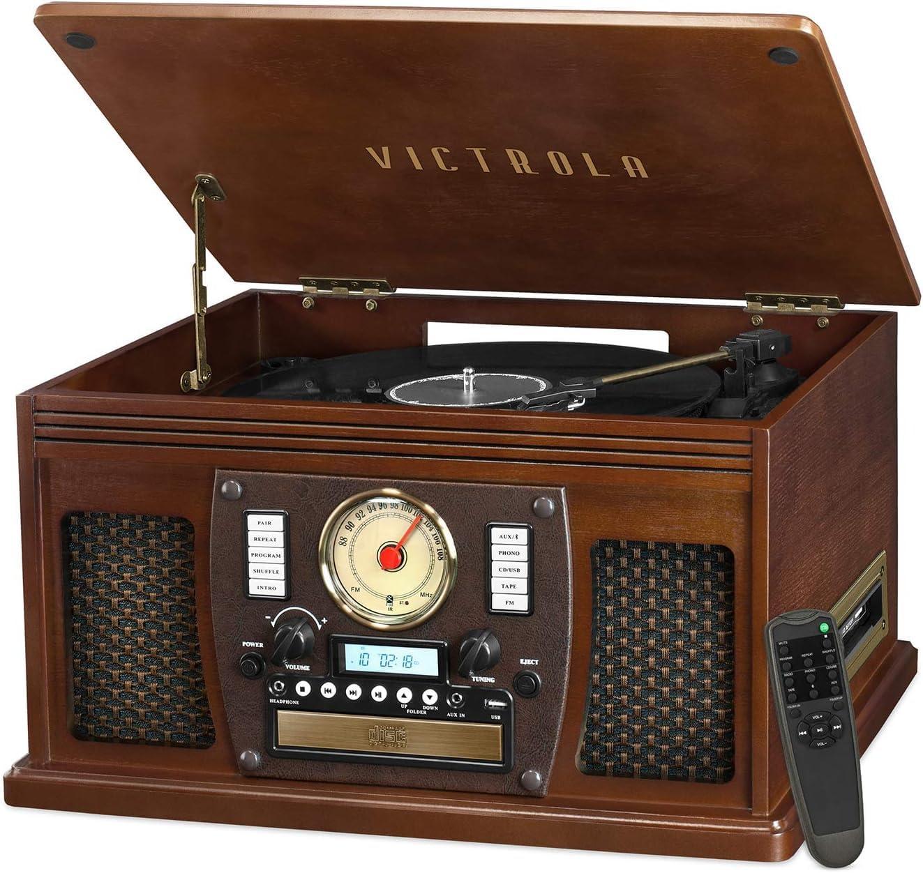 Victrola Navigator Bluetooth Record Player - Espresso: Belt Drive, Remote Control Included