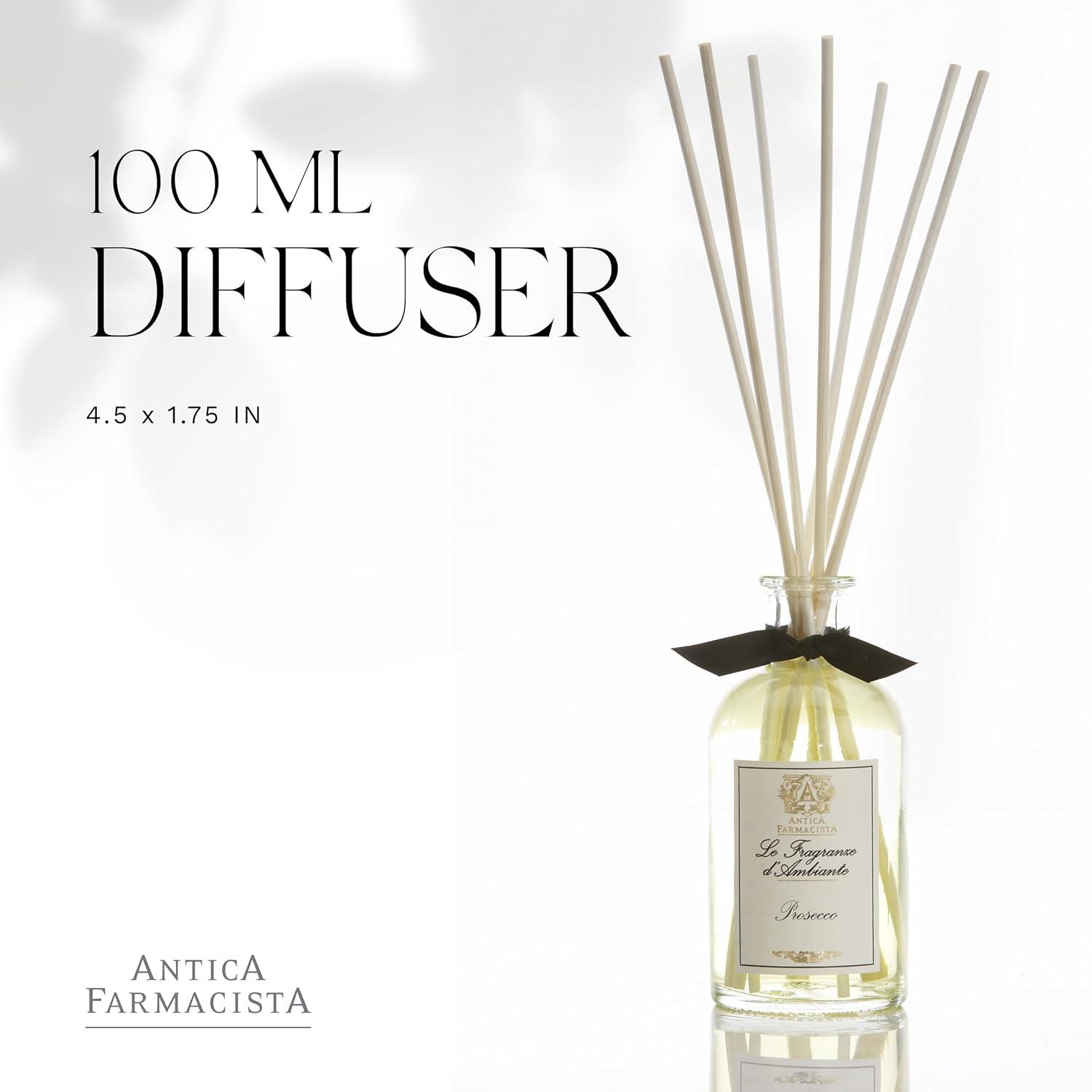 Antica Farmacista Prosecco Diffuser Home Ambiance 100ml with White Rattan Reeds
