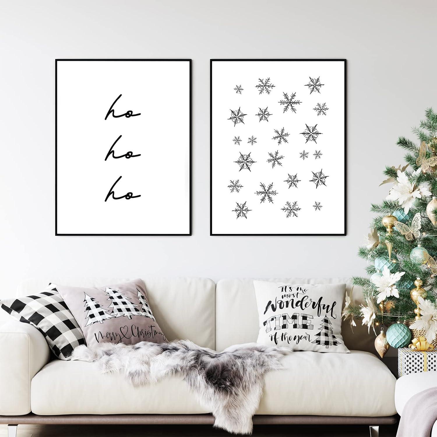 Minimalist Watercolor Christmas Wall Art Prints Set of 12