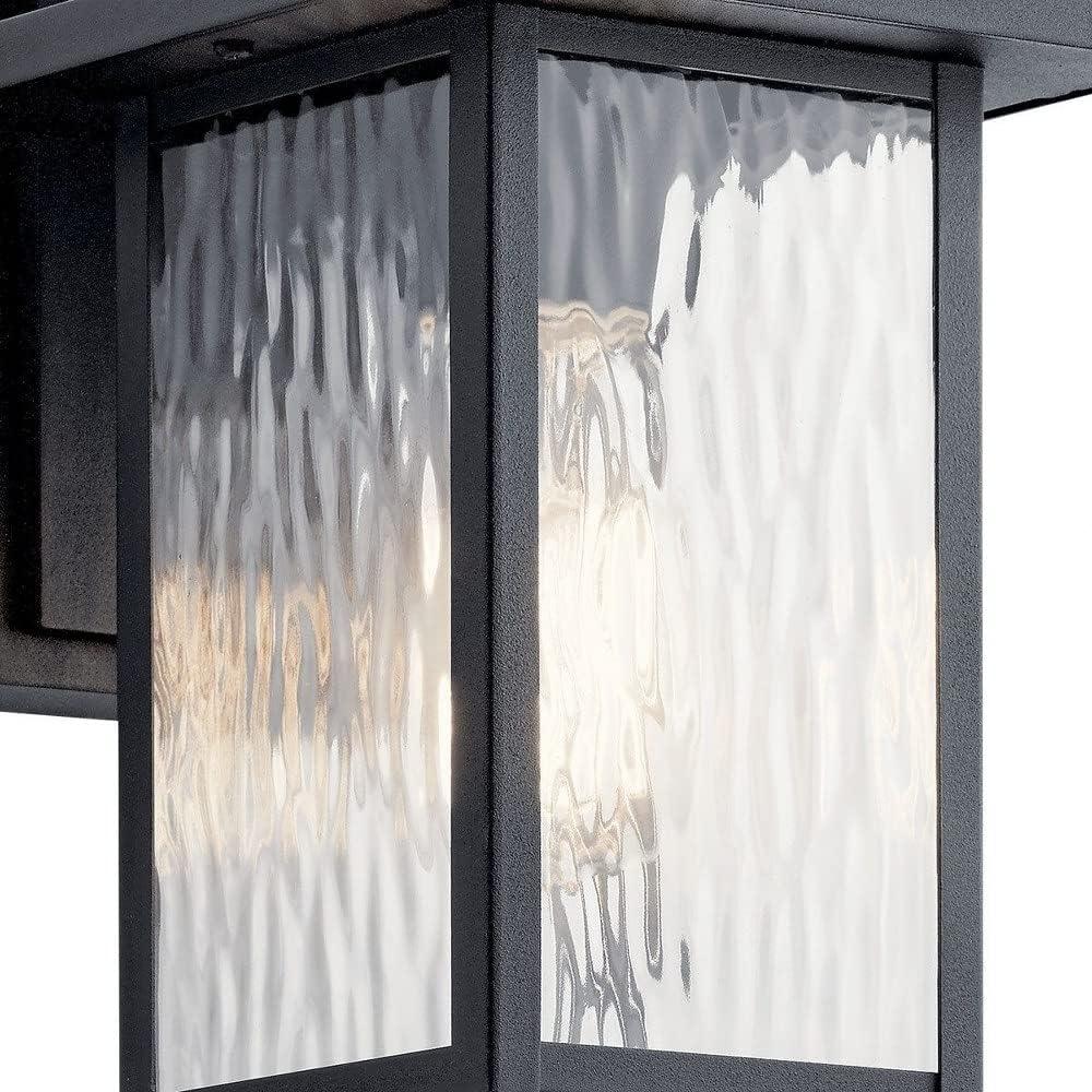 Capanna 10.25" 1 Light Outdoor Wall Light with Clear Water Glass in Textured Black