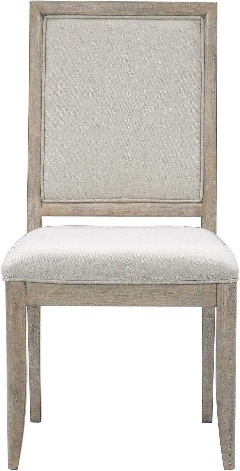 Gray Upholstered Transitional Wood Side Chair Set