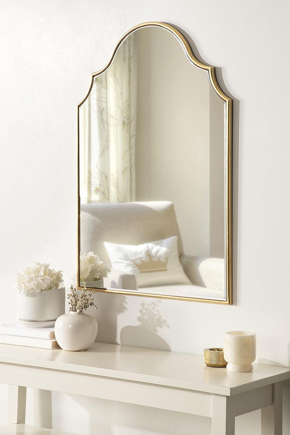 Leanna Gold Leaf Hand-Finished Arched Vanity Mirror 20x30