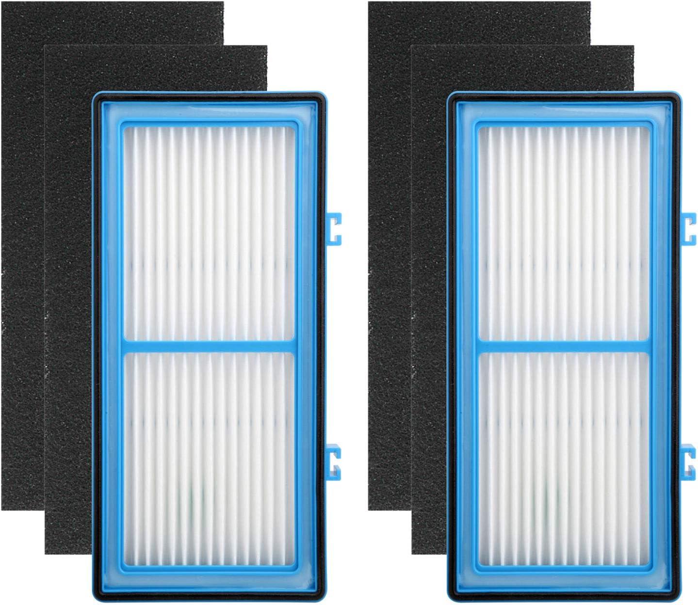 Blue and Black HEPA Air Purifier Replacement Filters Set