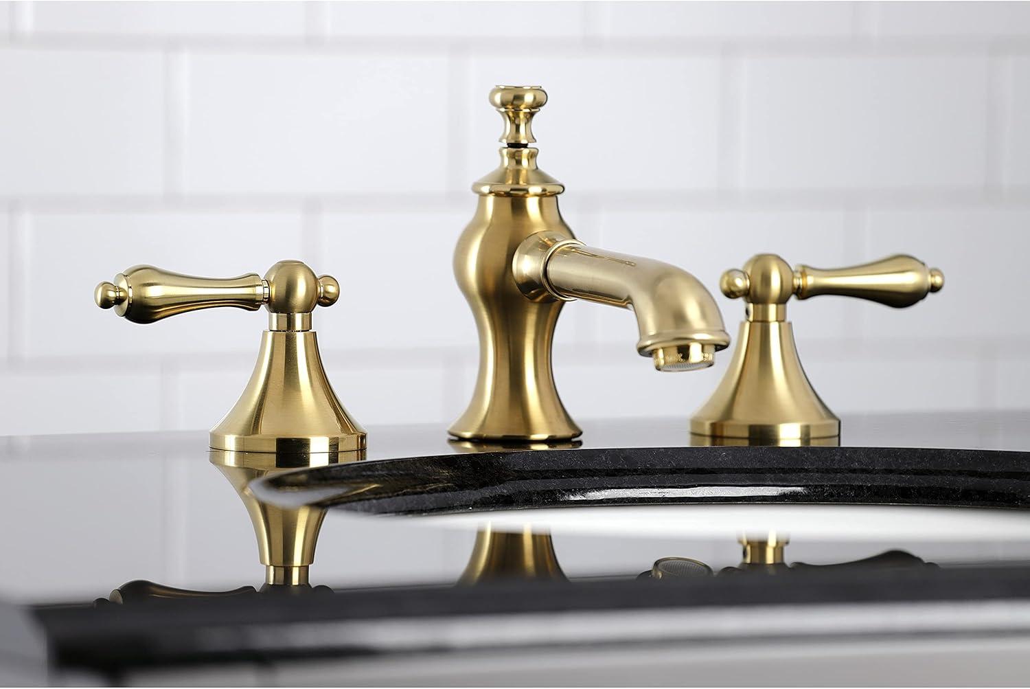 Vintage 8'' Brushed Brass Widespread Bathroom Faucet