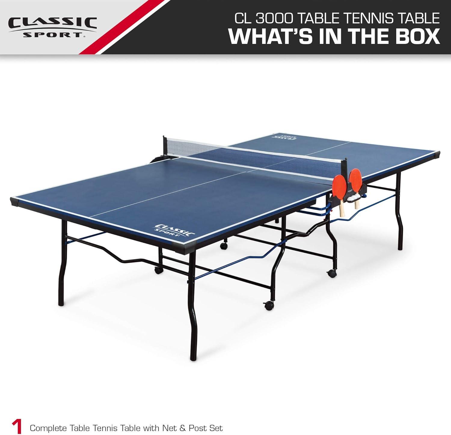 EastPoint Sports Classic Sport 15mm Table Tennis Table, Tournament Size 9 ft. x 5 ft. for Indoor Game Room