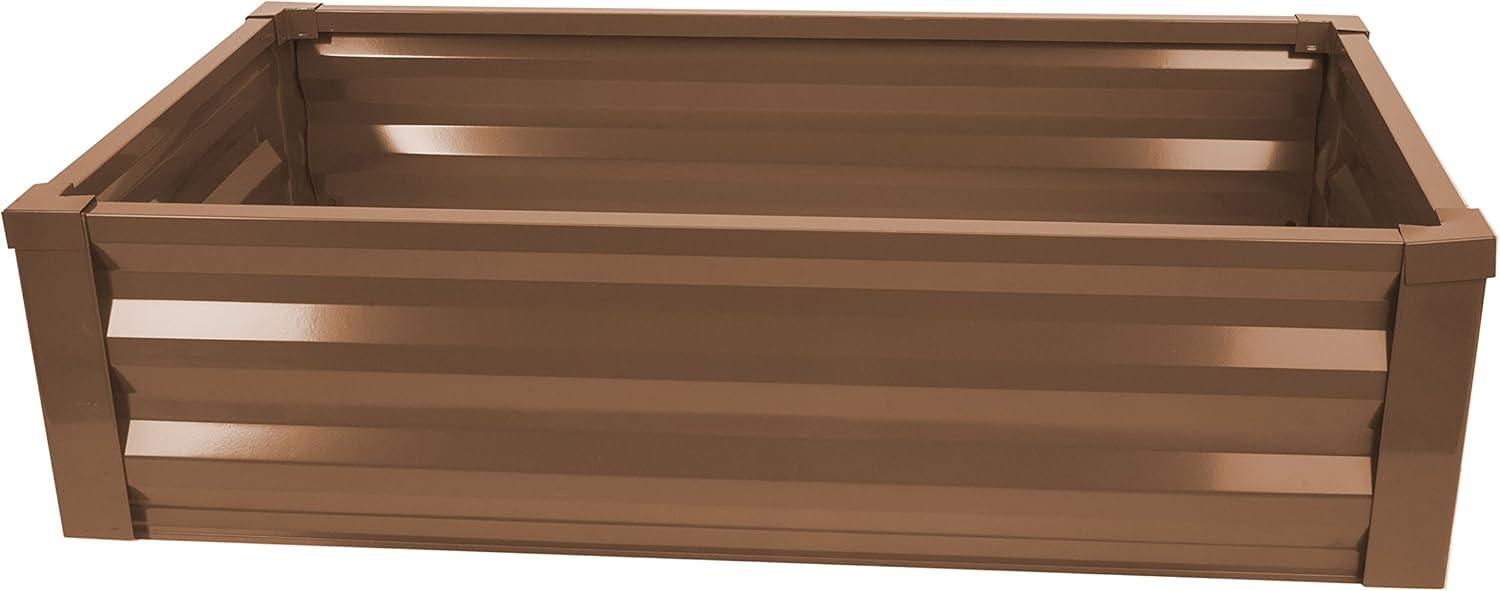 Brown Powder-Coated Metal Raised Garden Bed Planter 48" x 24"