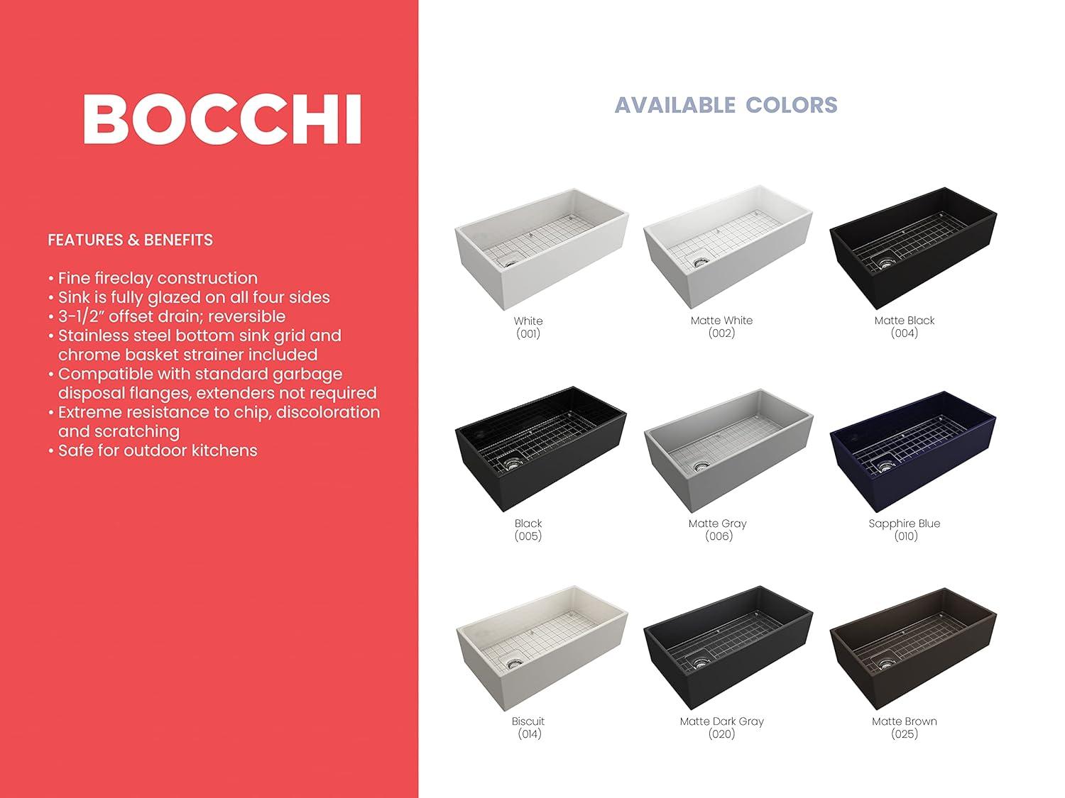 Matte Black Fireclay Farmhouse Single Bowl Kitchen Sink