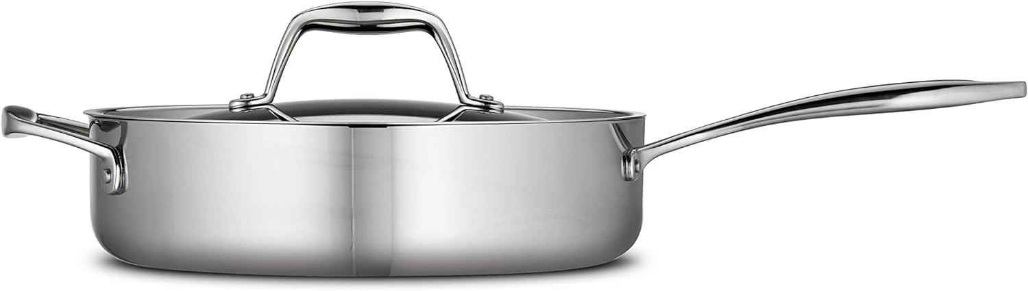 Tri-Ply Stainless Steel 3-Quart Deep Saute Pan with Lid