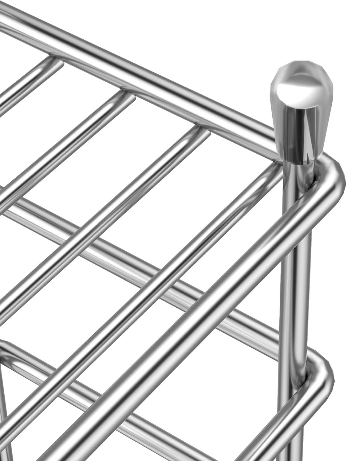 Small bathroom toothbrush holder, 5 compartments silver