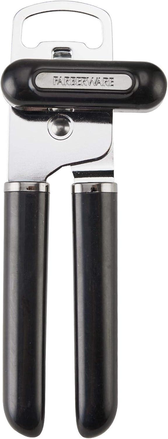 Black Ergonomic Stainless Steel Can and Bottle Opener