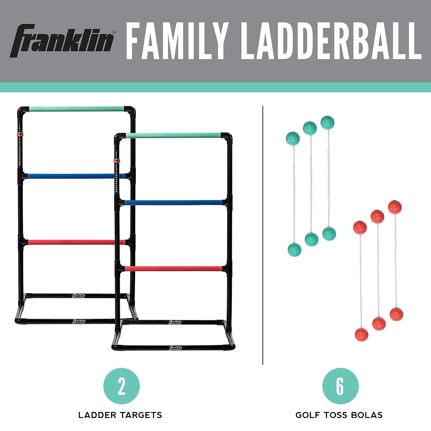 Franklin Sports Ladder Ball Lawn Game Set - Outdoor Lawn Game - Includes 2 Targets + 6 Toss Bolas