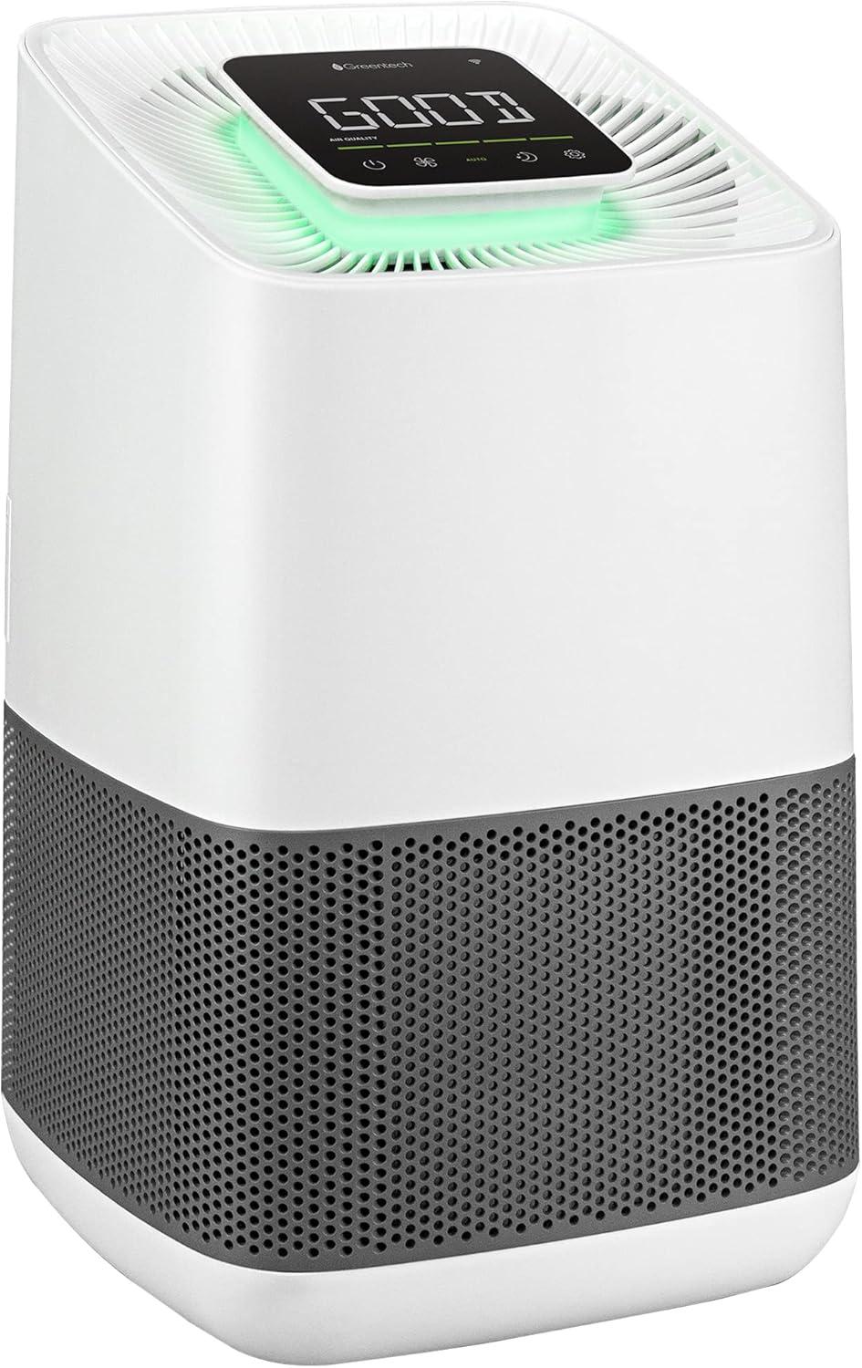 575 sq ft White and Gray HEPA Air Purifier with Odor Control