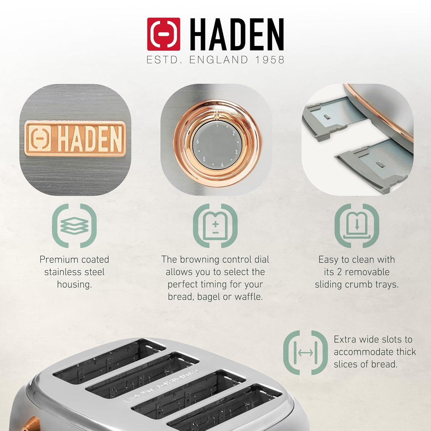 HADEN Heritage 4-Slice Wide Slot Toaster