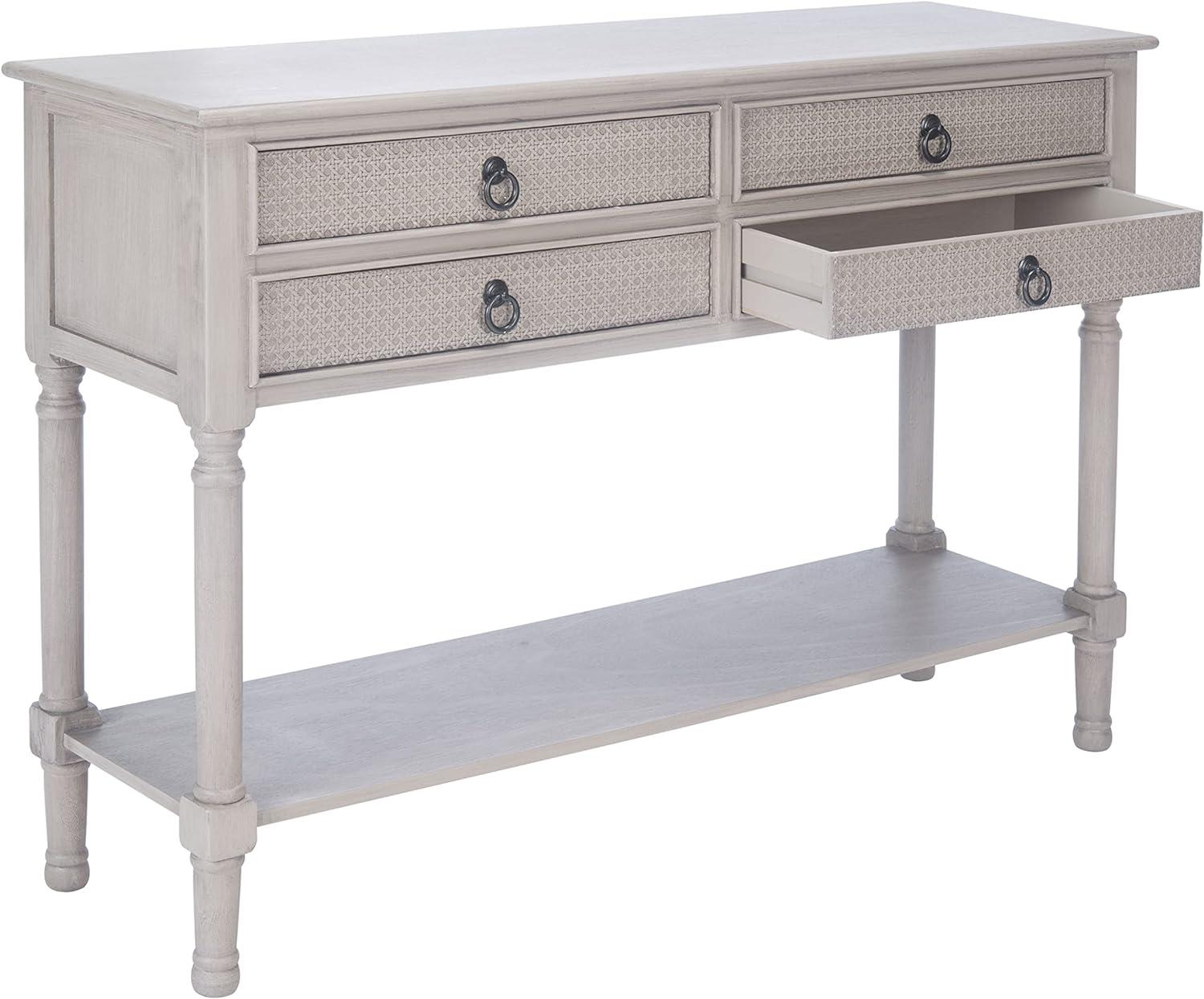 SAFAVIEH Hain.es French Greige Wood Console Table with Drawer (42 in. W x 13 in. D x 29.5 in. H)