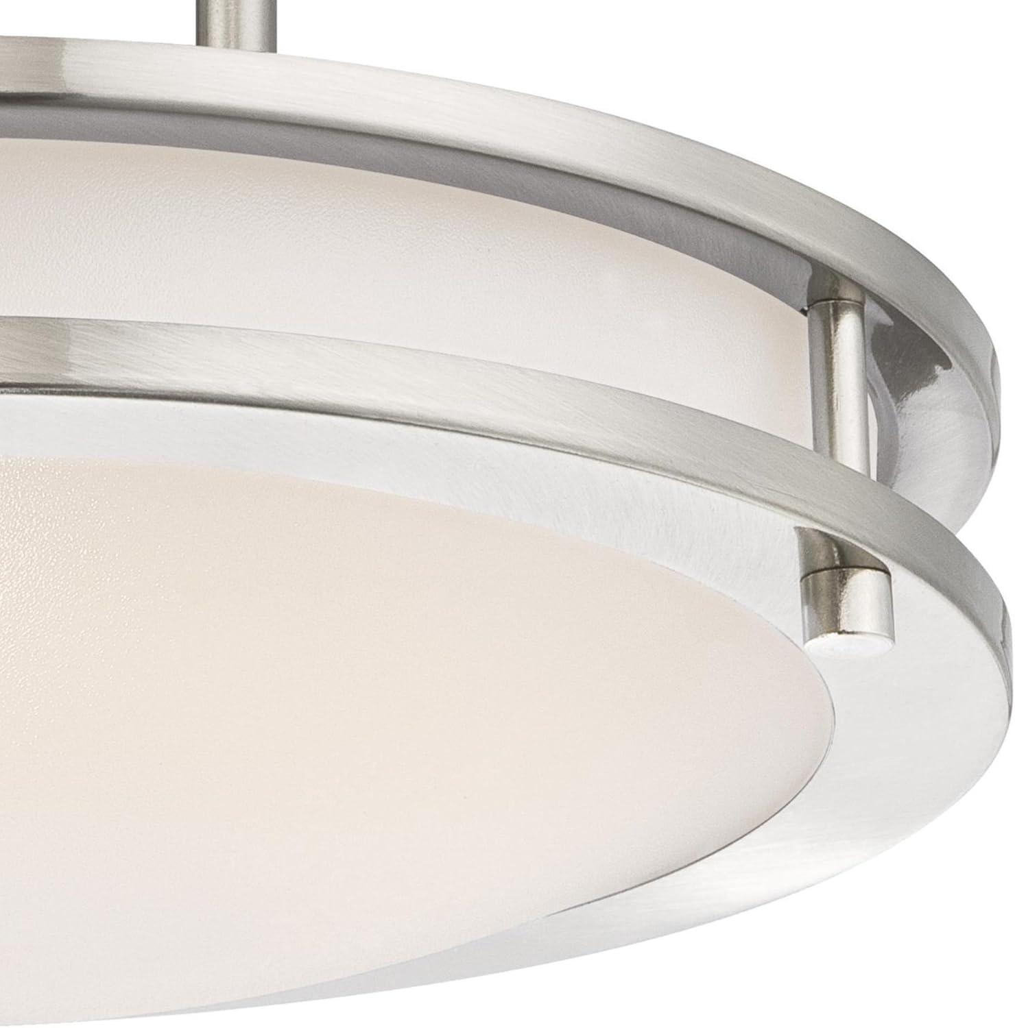 Westinghouse 6400900 11.88 in. Dimmable LED Indoor Semi Flush Mount Ceiling Fixture, Brushed Nickel