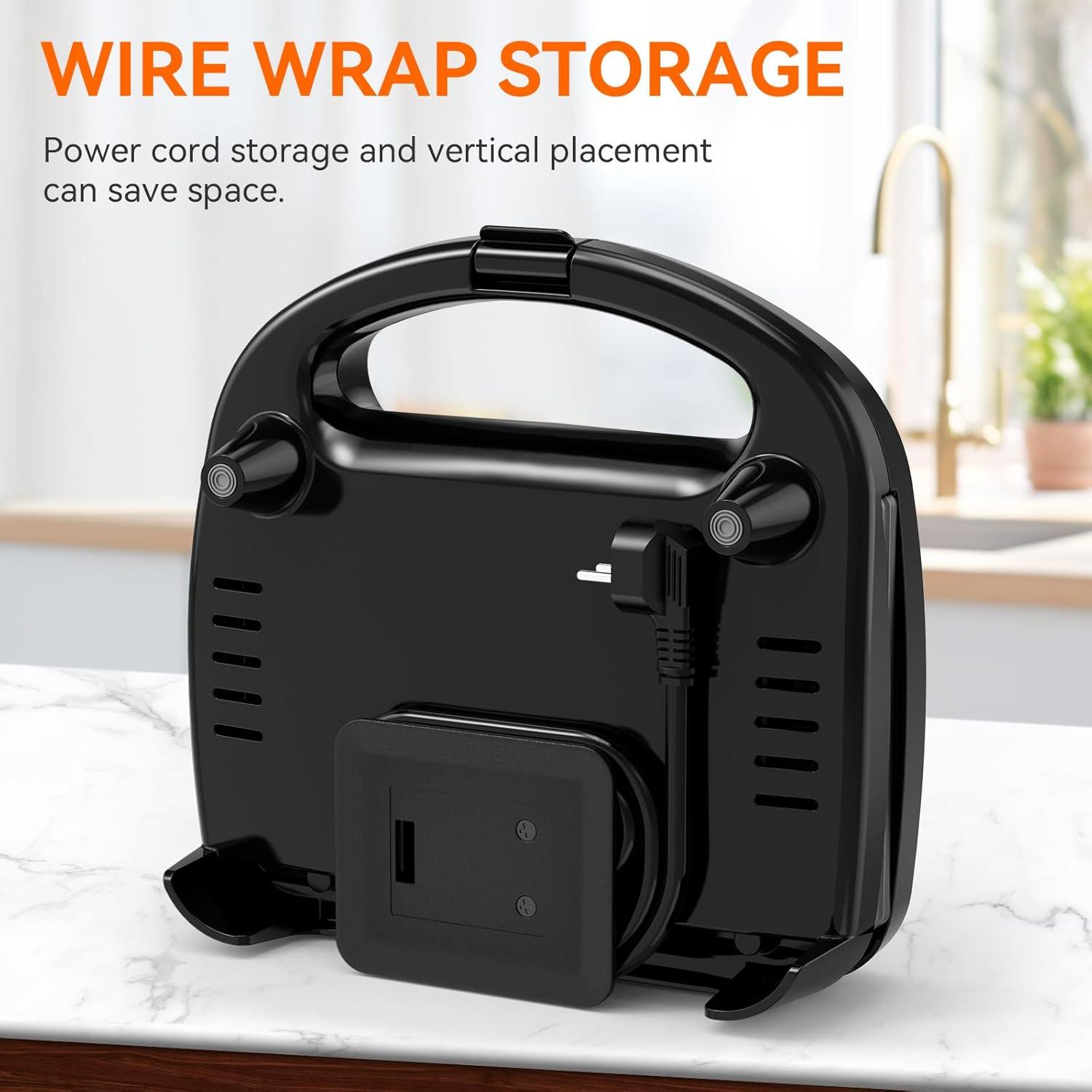 Electric Sandwich Maker, 2 Sandwich Maker 750W Panini Press, with Non-stick Flat Plates, Indicator Lights, Cool Touch Handle, Easy to Clean and Store