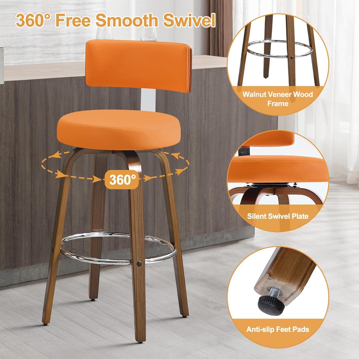 Swivel Upholstered Counter & Bar Stool (Set of 3)