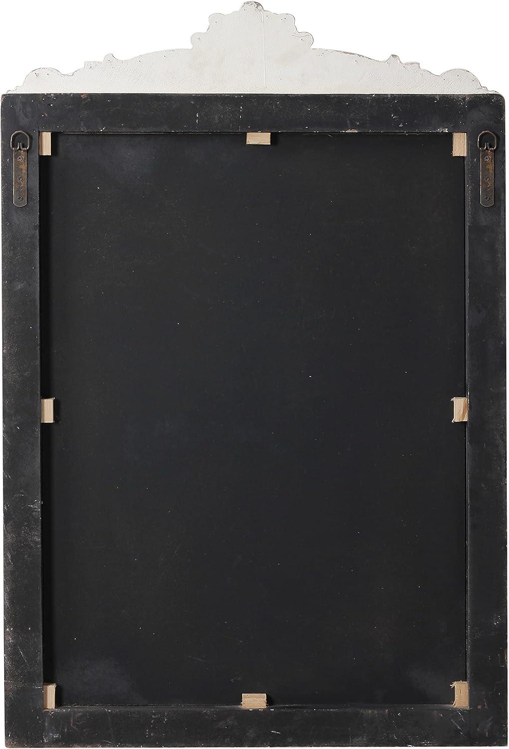 Ophelia & Co. Vintage Ornate Wood Framed Mirror Decorative For Wall 24" x 36", Hanging Distressed White Rustic Wall Mirrors