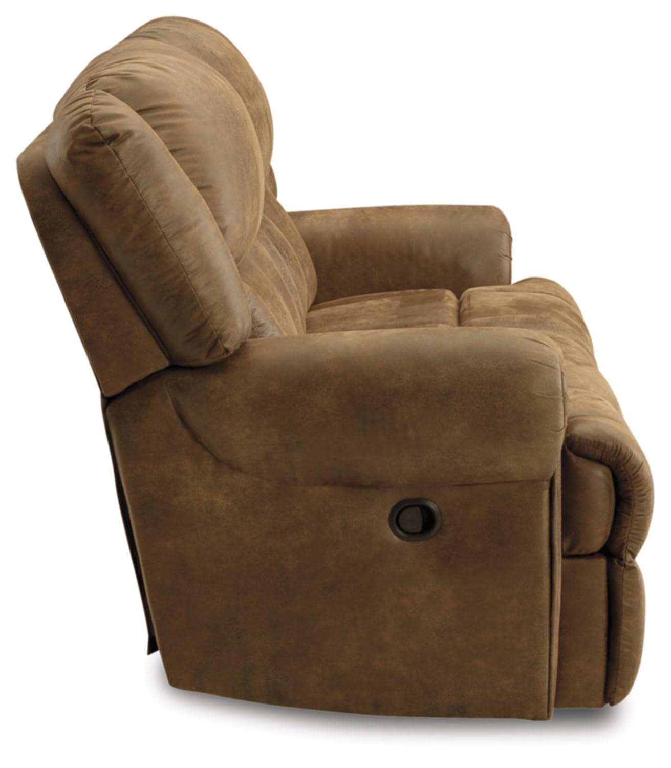 Boothbay Brown Faux Leather Manual Reclining Sofa