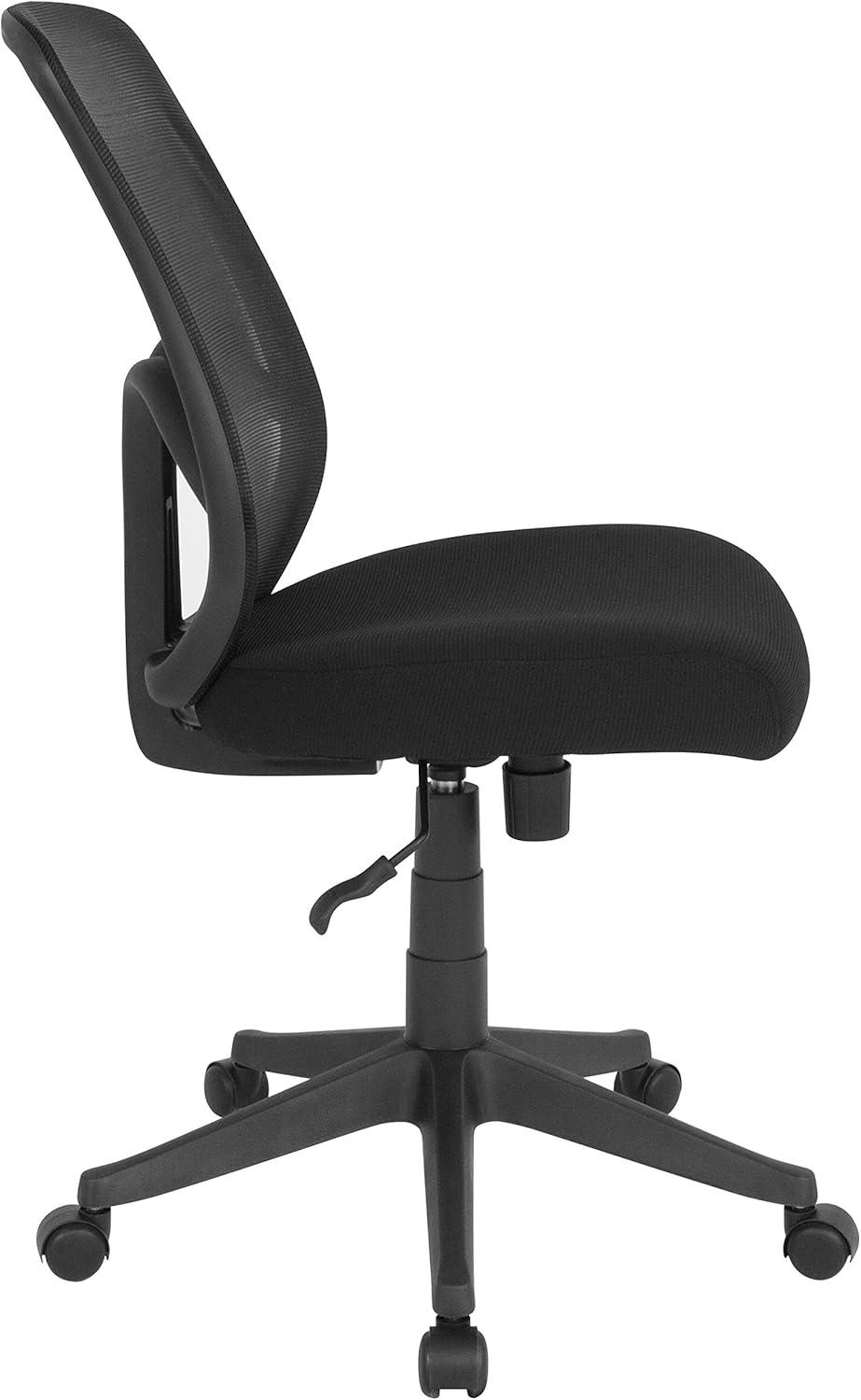 Ergonomic High-Back Armless Black Mesh Swivel Office Chair