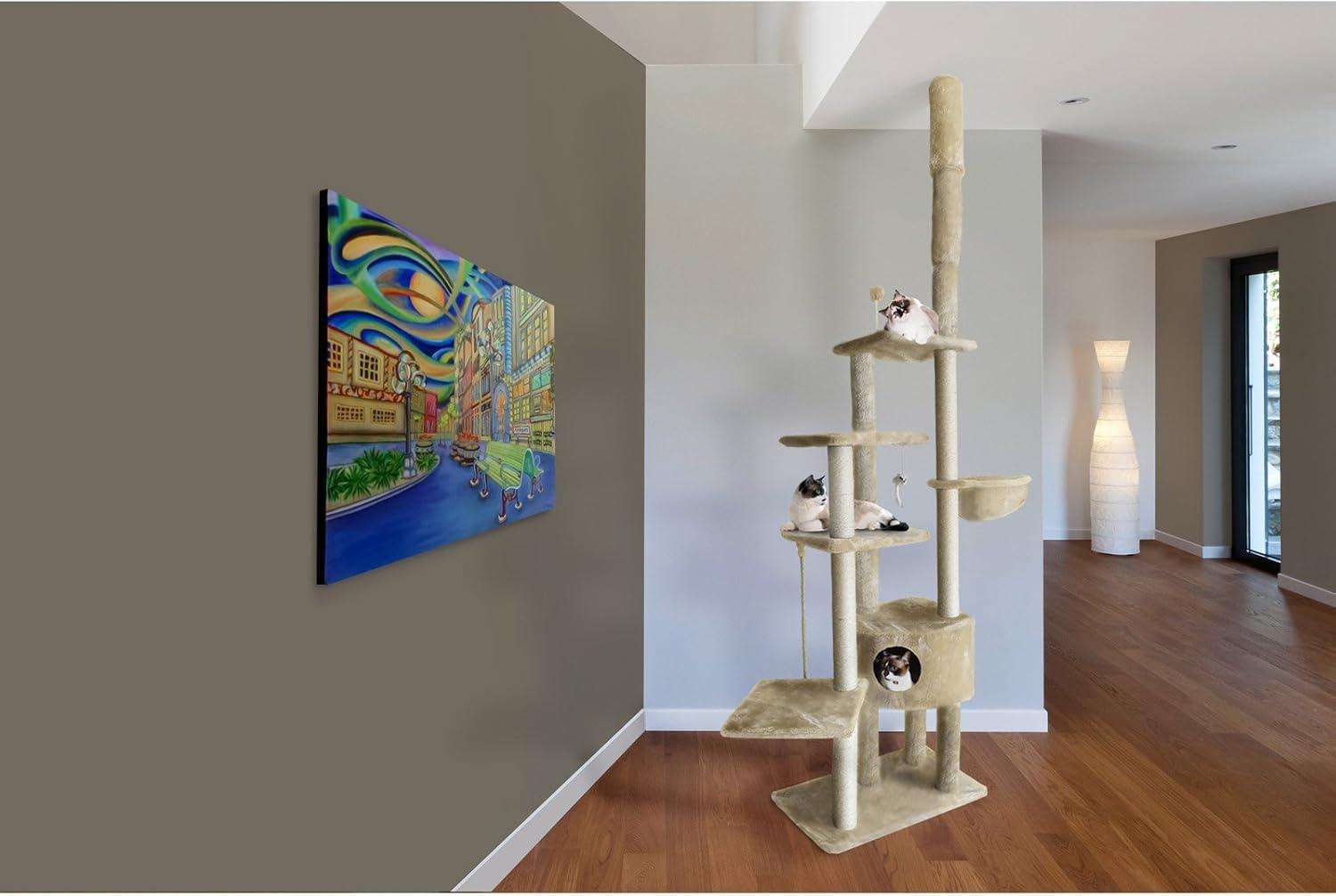 FurHaven 113"  Floor to Ceiling Playground Cat Tree