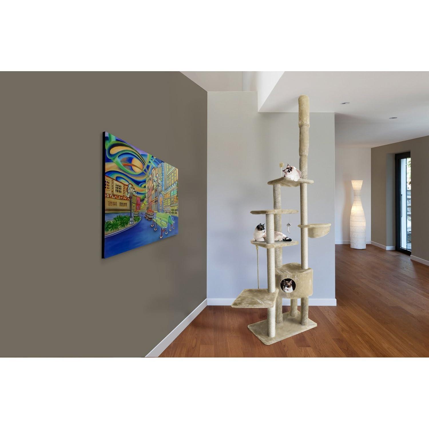 FurHaven 113"  Floor to Ceiling Playground Cat Tree