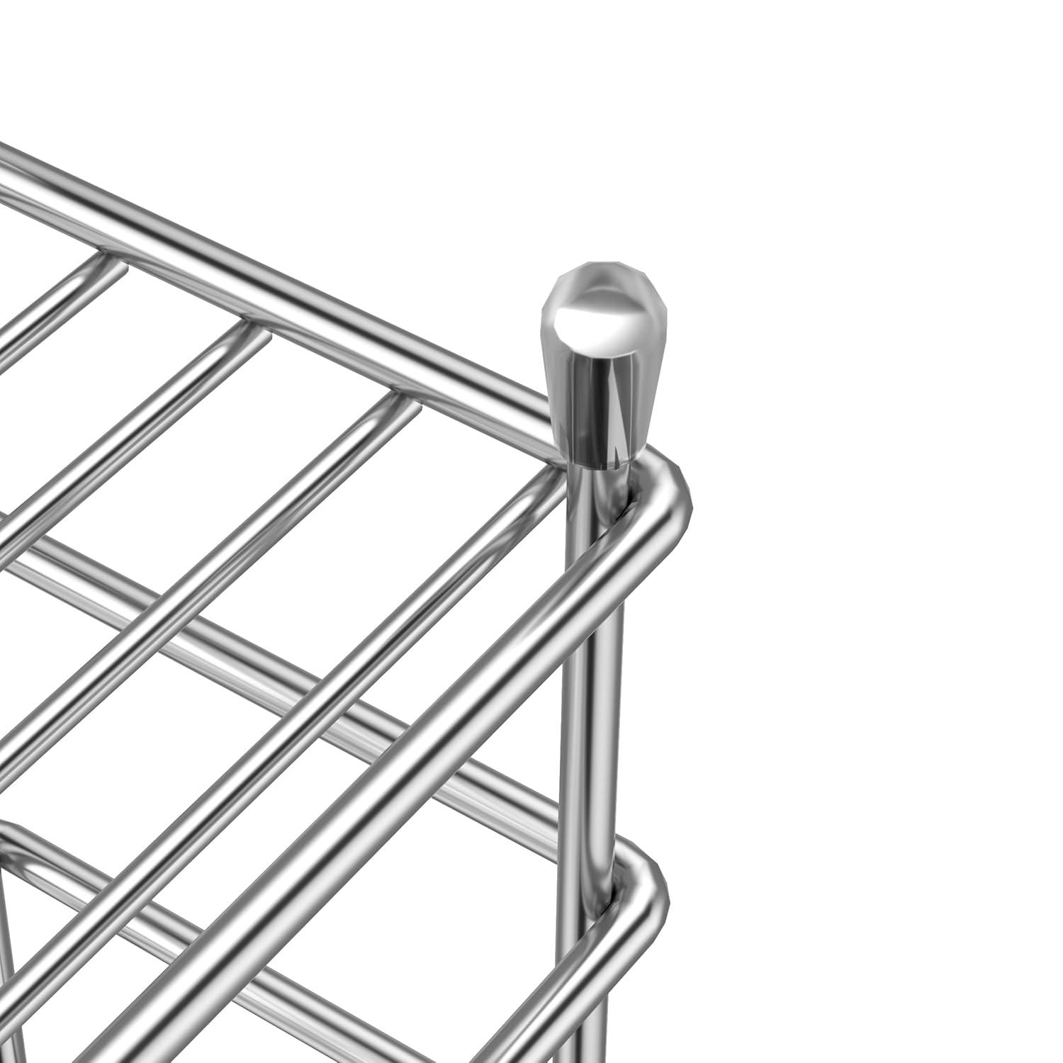 Small bathroom toothbrush holder, 5 compartments silver