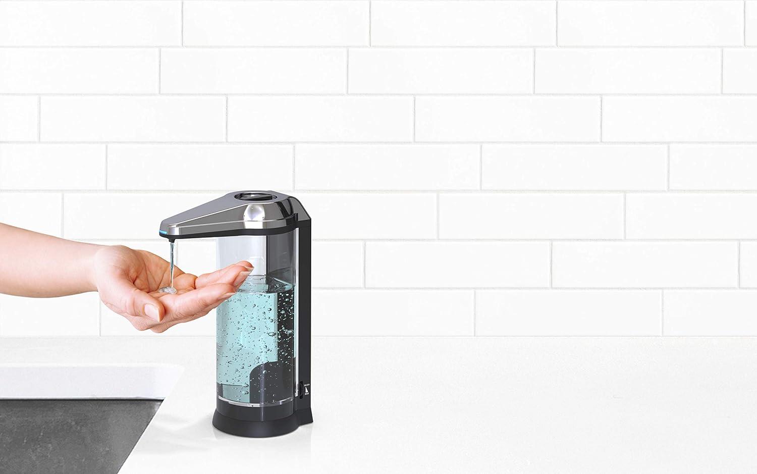 Touchless Chrome and Black Automatic Soap Dispenser