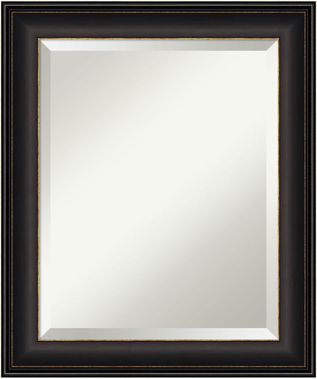 Amanti Art 20" x 24" Trio Oil Rubbed Framed Bathroom Vanity Wall Mirror Bronze: Modern Rectangle Beveled, Wall Mount, Polystyrene Frame