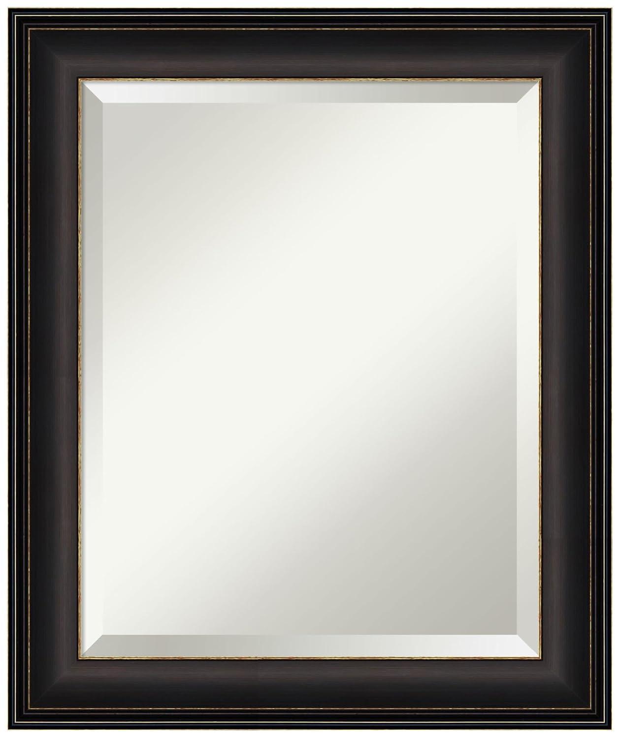 Amanti Art 20" x 24" Trio Oil Rubbed Framed Bathroom Vanity Wall Mirror Bronze: Modern Rectangle Beveled, Wall Mount, Polystyrene Frame