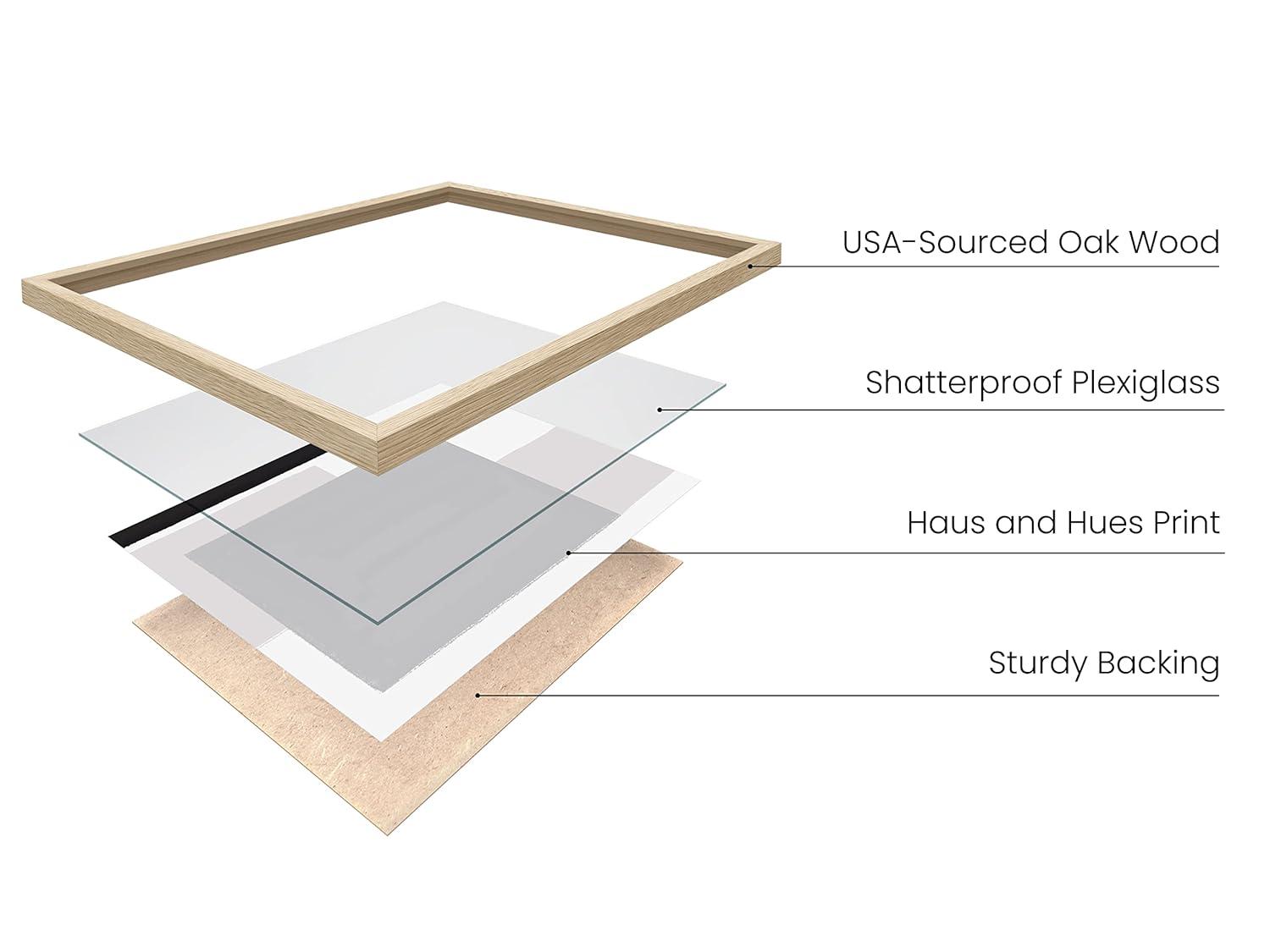 HAUS AND HUES Abstract Minimalist Wall Art Set of 4 - White and Grey Wall Art, Black and White Minimalist Wall Art, Neutral Wall Art, Modern Art Wall Decor, Abstract Wall Decor (Beige Framed, 8x10)