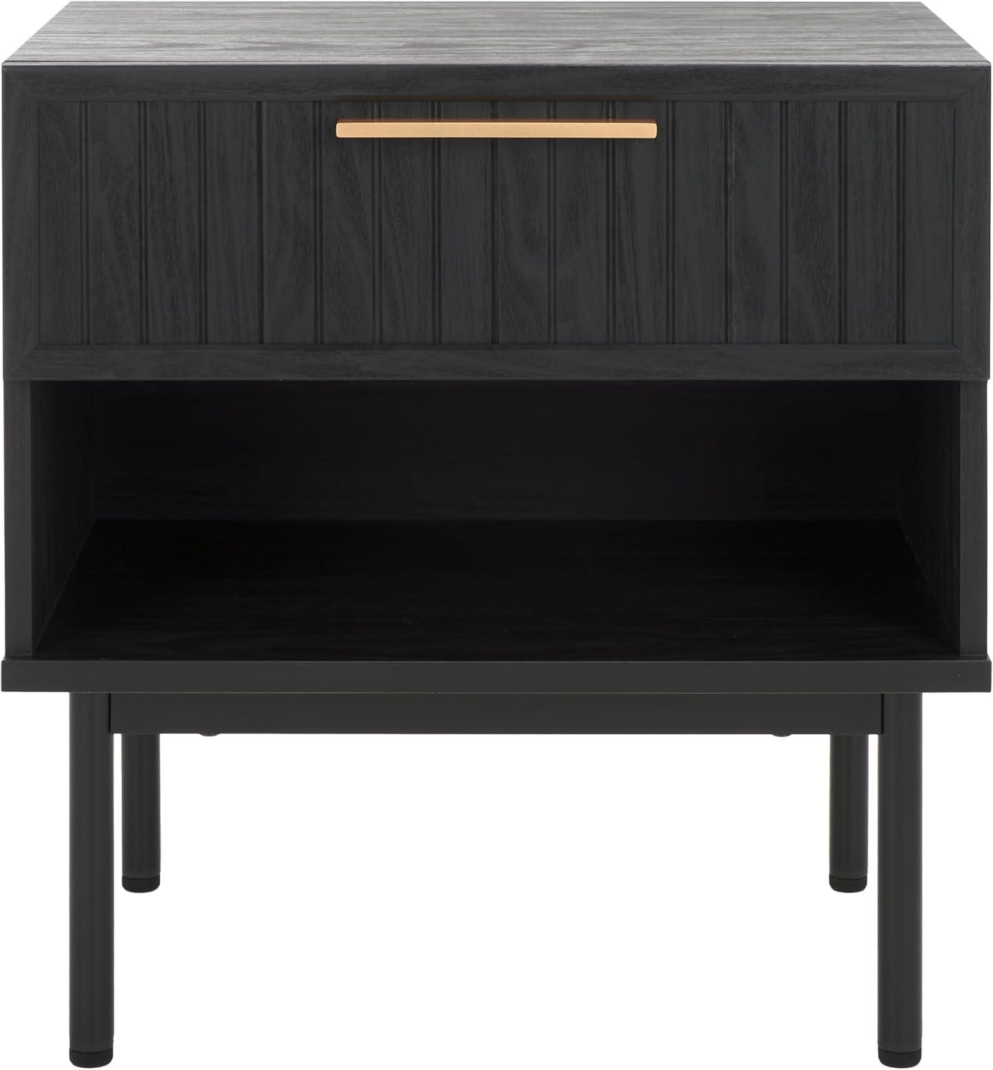 Axelle 1 Drawer Nightstand - NST9607 - Black/Black - Safavieh