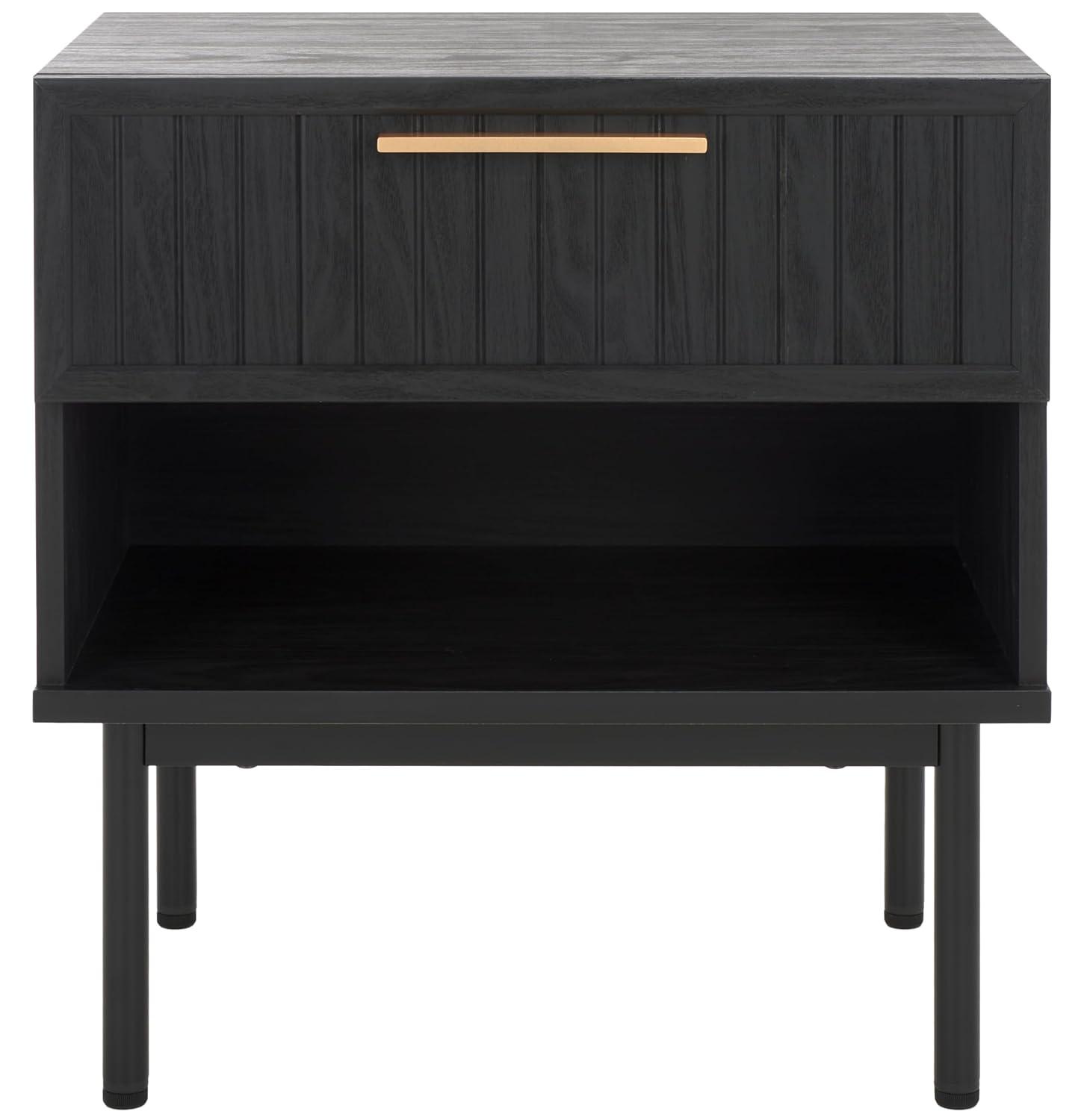 Axelle 1 Drawer Nightstand - NST9607 - Black/Black - Safavieh
