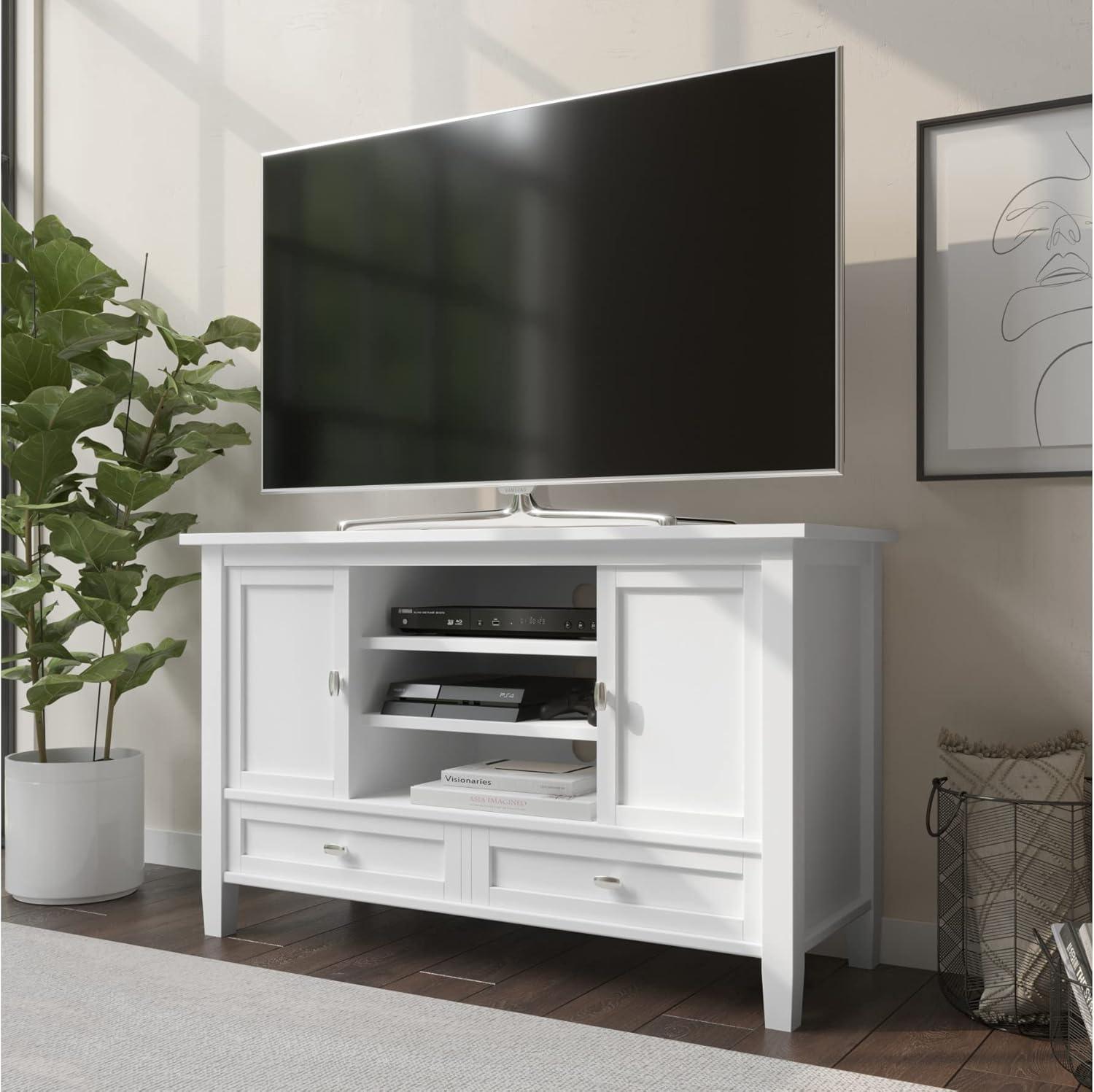 Simpli Home Warm Shaker SOLID WOOD TV Media Stand iFor TVs up to 50 inches