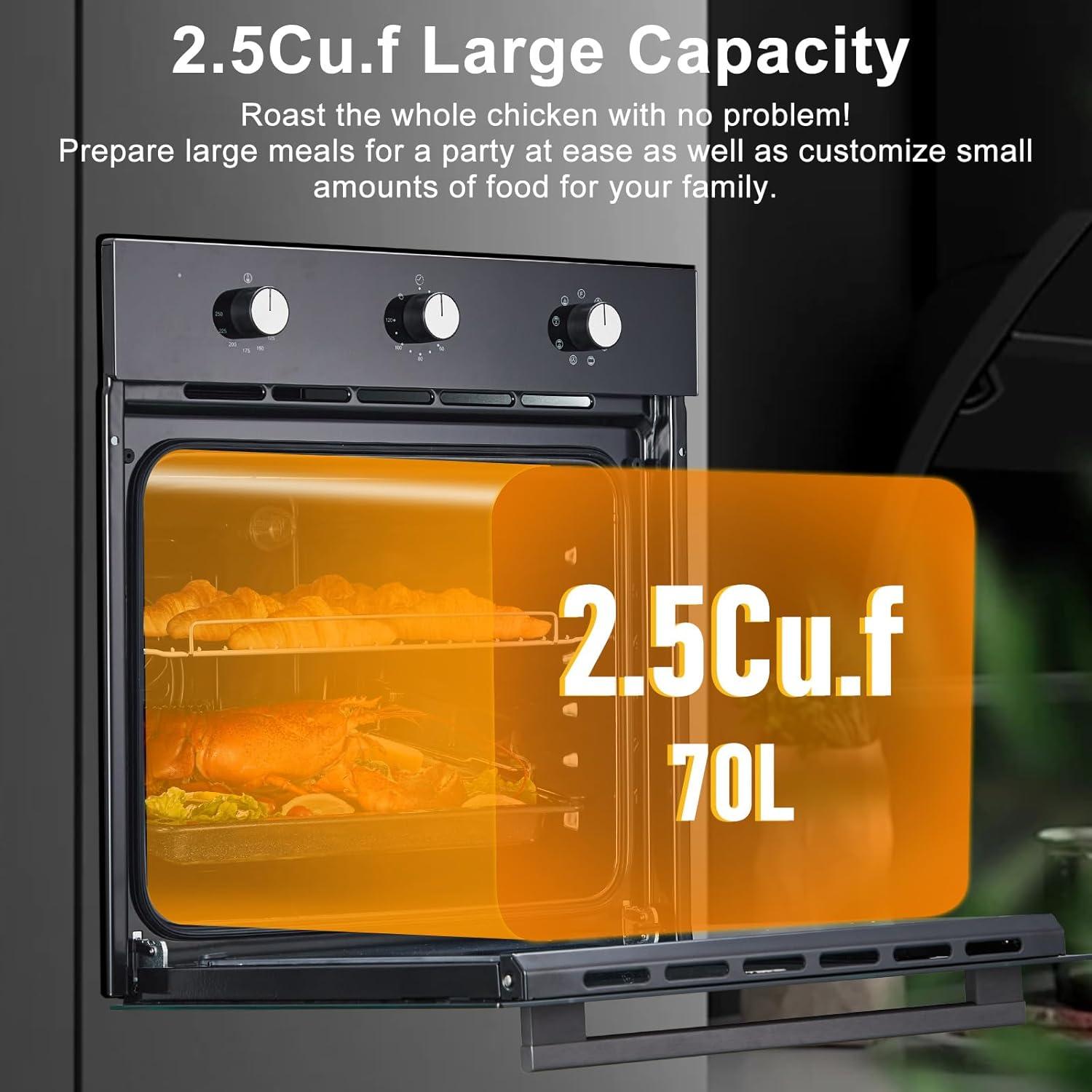 Yesurprise PHO_11E88JQW-SXL Yesurprise 2.5 Cubic Feet Electric Convection Oven with Soft Close Door