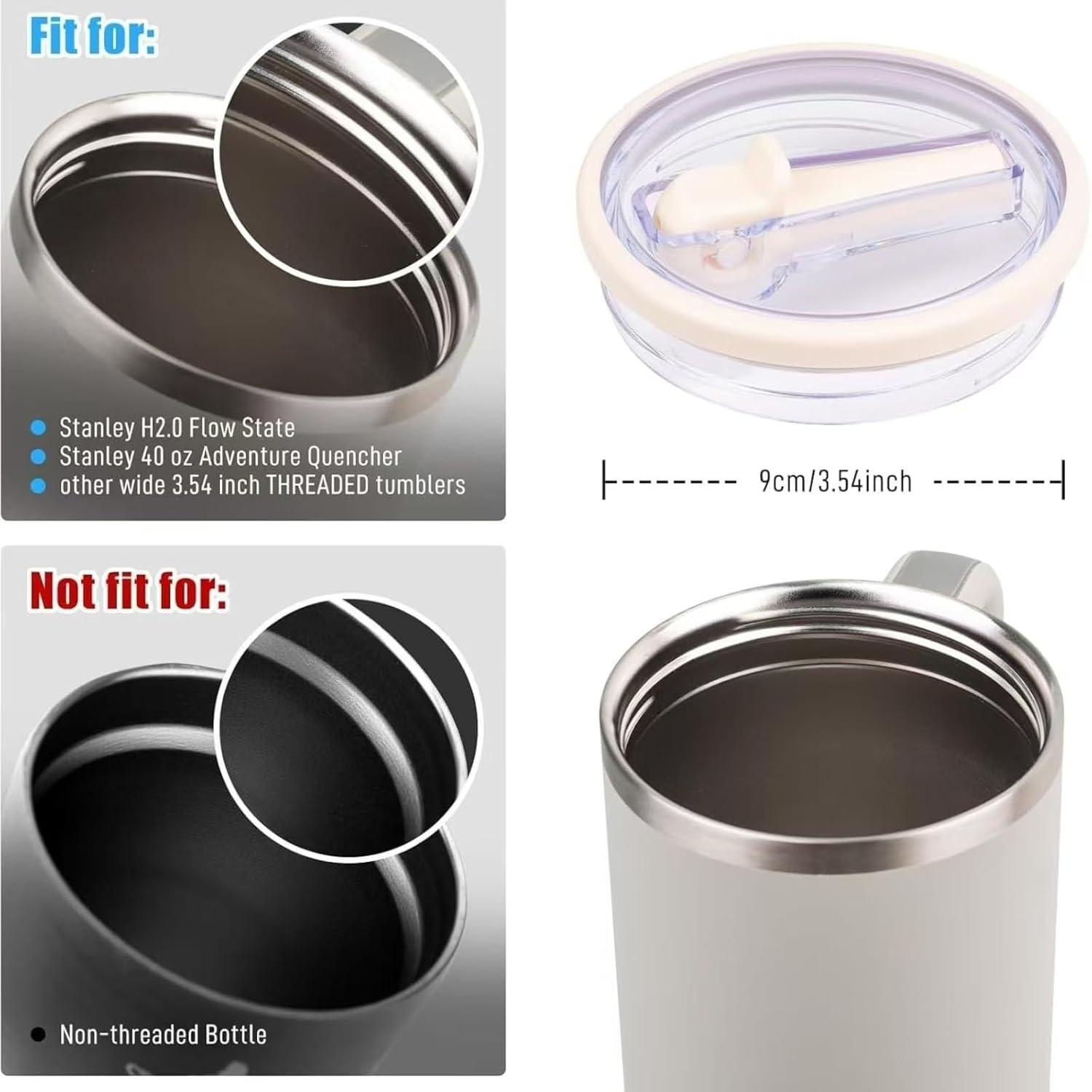 Flip Straw Lid 2 Pack for 40 oz Tumbler - Spill Proof Cover - Splash Resistant - Traveler