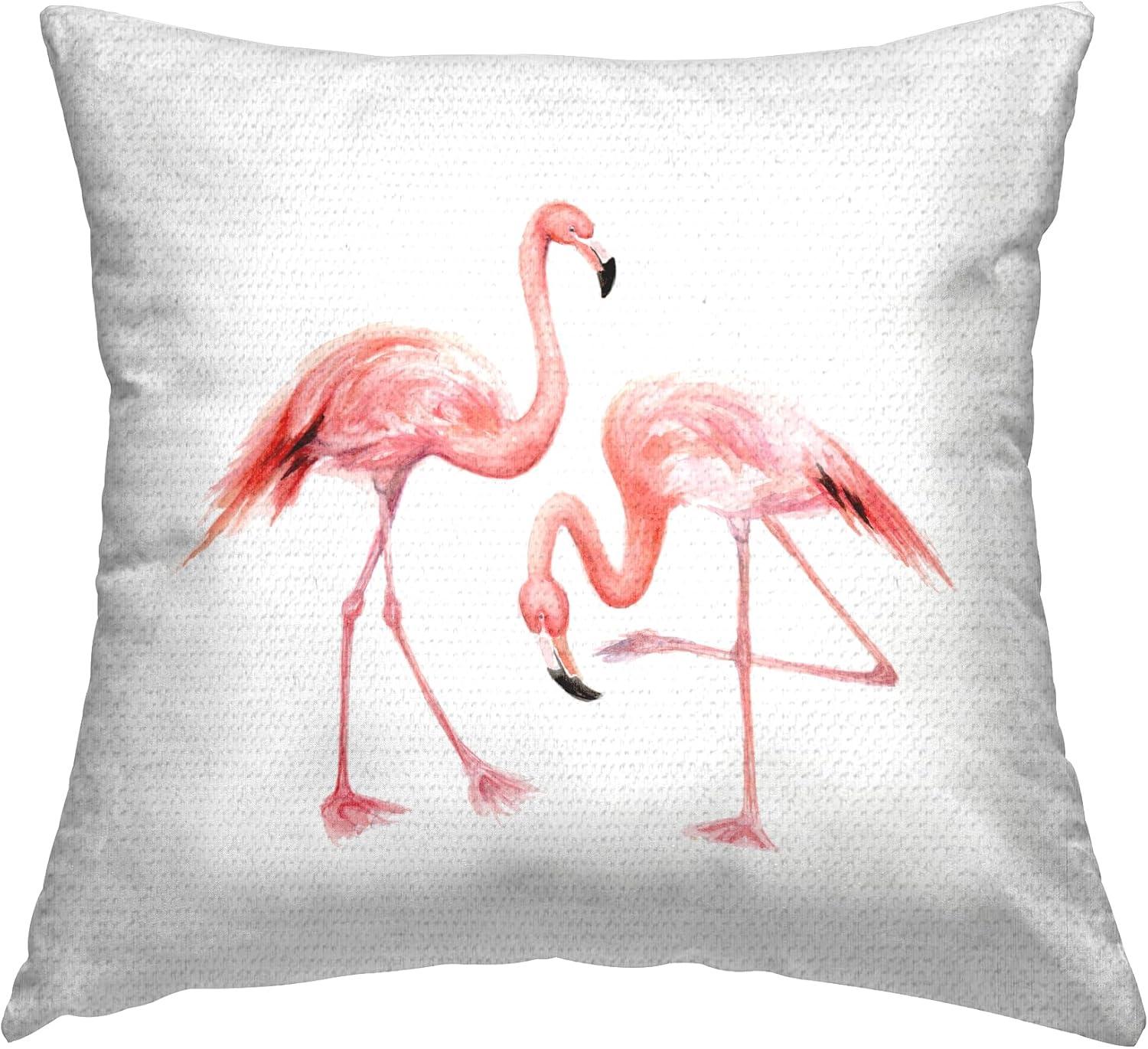 Pink Flamingo Pair 18" Square Nursery Pillow