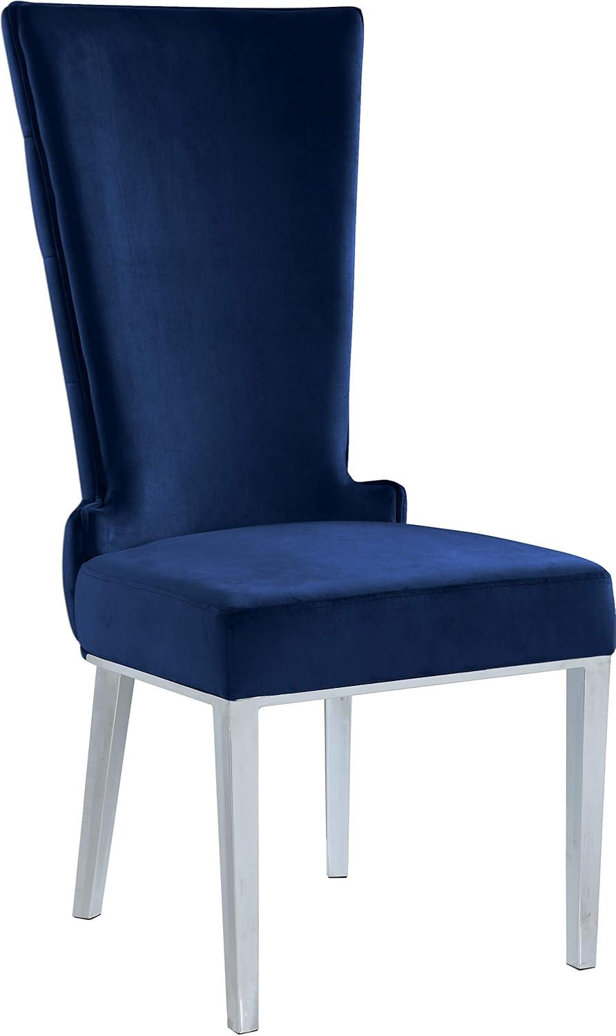 Meridian Furniture Serafina 20"H Velvet Dining Chair in Navy (Set of 2)