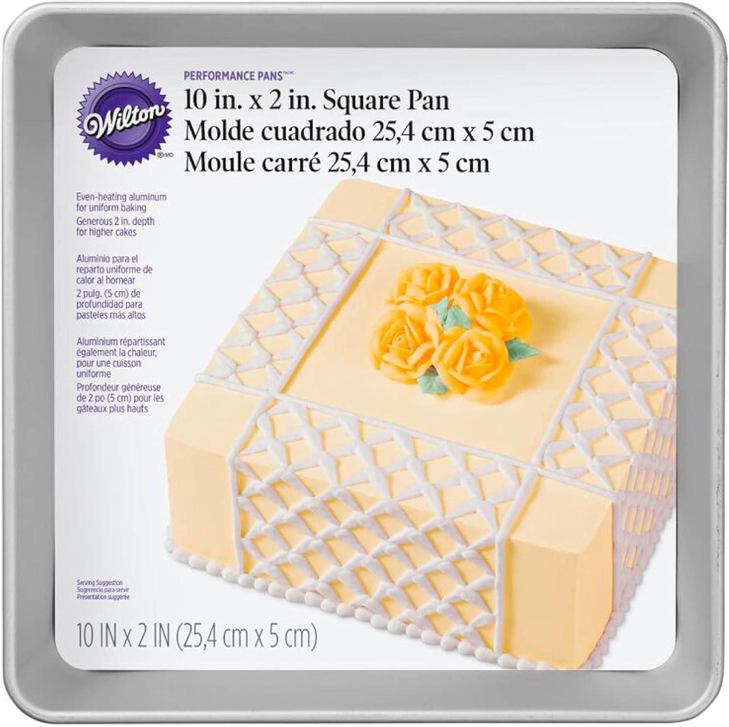 Performance Aluminum Square Cake and Brownie Pan, 12 x 12 inches, Silver