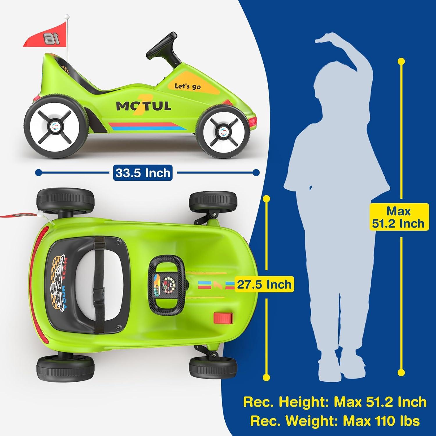 Tobbi 12v Kids Go Kart, Outdoor Battery Powered Ride On Car For Boys And Girls Aged 3-8, Childrens Electronic Toy Go Kart With 2 Speed Modes, Remote Control,bluetooth