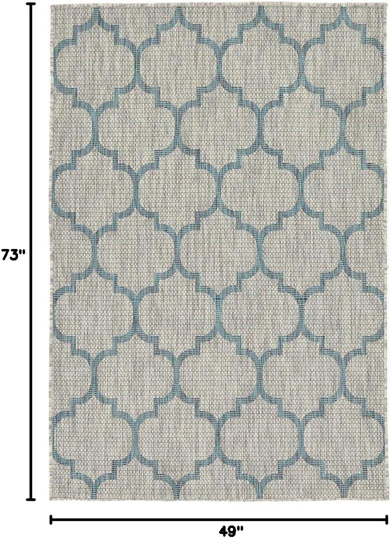 Unique Loom 4' 1 x 6' 1 Rectangle Indoor/Outdoor Trellis Gray Area Rug